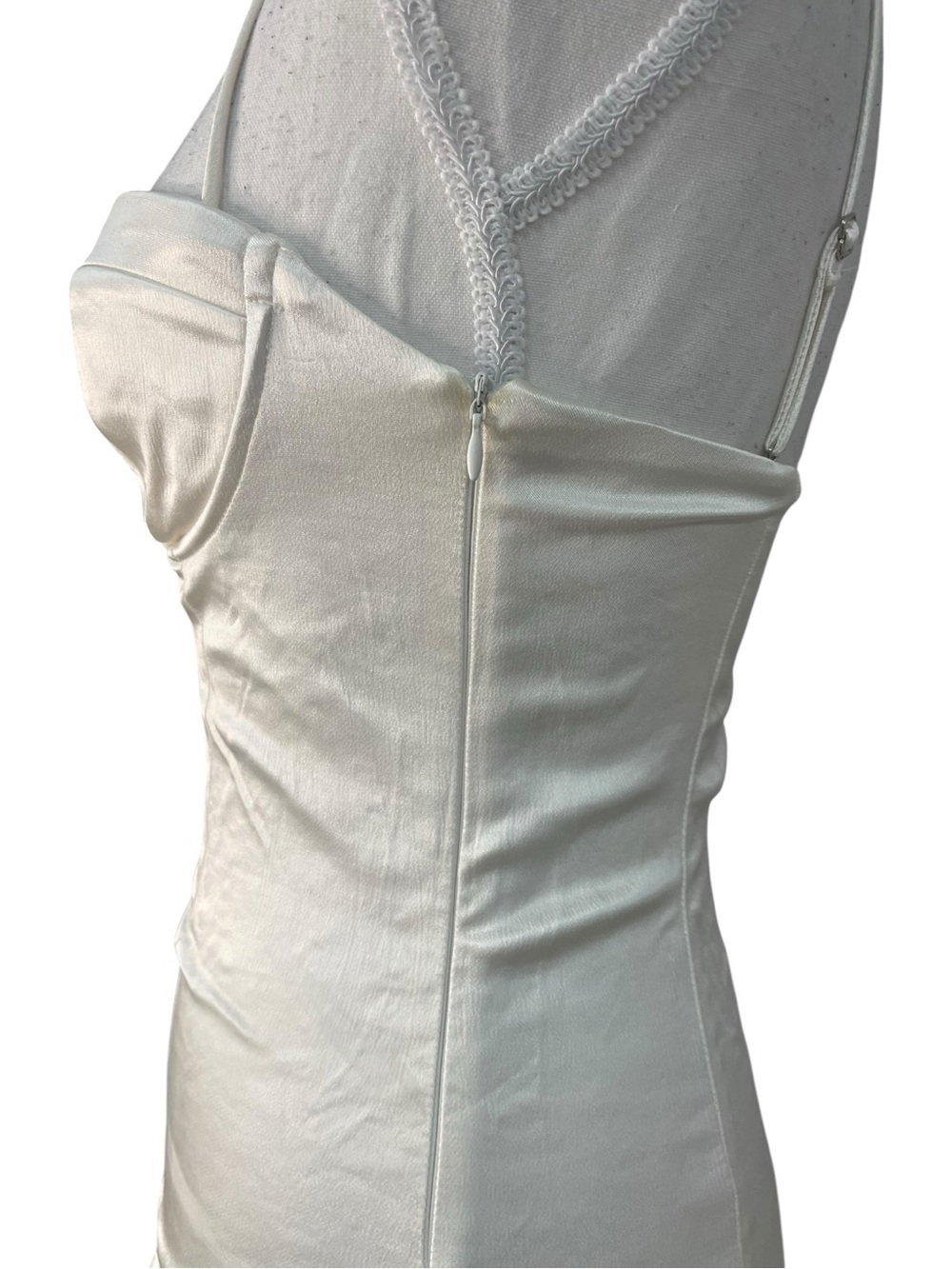 Zara Satin Effect Bustier Bodysuit White Ivory - Picture 5 of 16